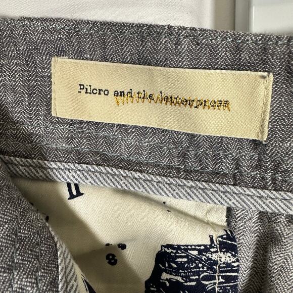 Pilcro and the Letterpress Linen Blend‎ Wide Leg Pants Gray Sz 8P Office Classic - Picture 4 of 8
